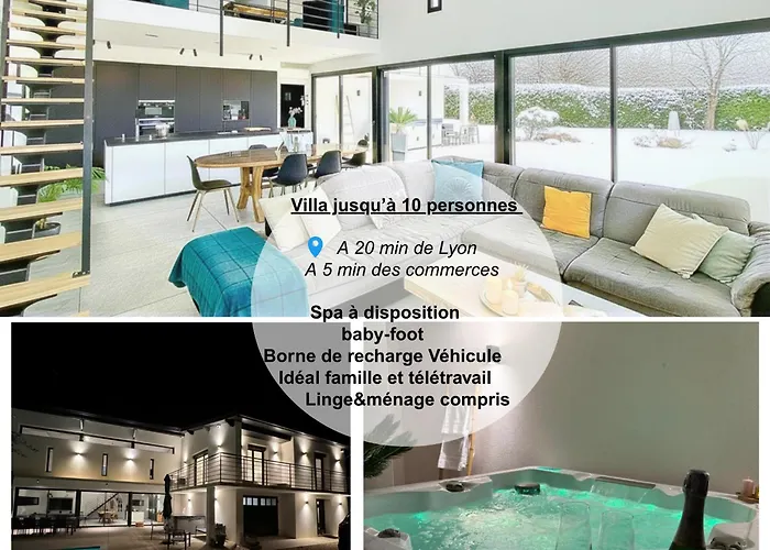 ביינוסט Villa Lumiere - Confort, Spa, Piscine, Recharge Vehicule & Babyfoot תמונה